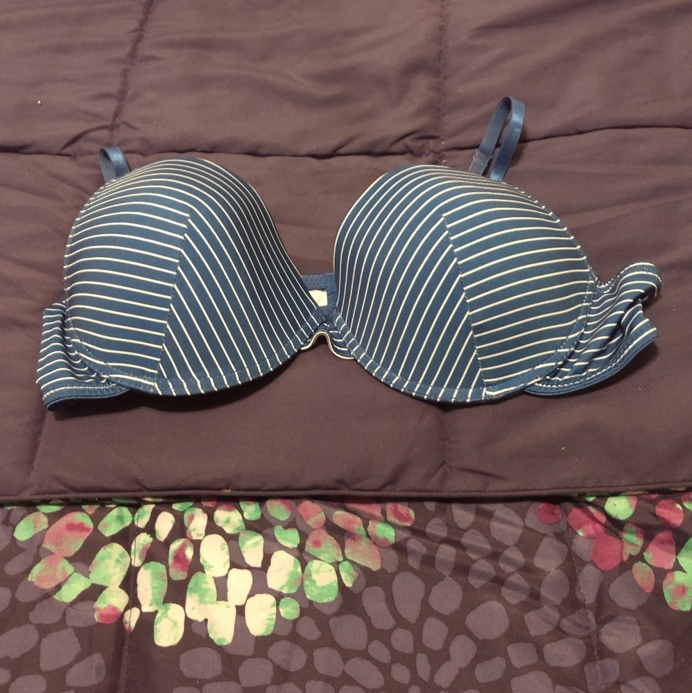 Royal Blue w/ White Pinstripe Bra